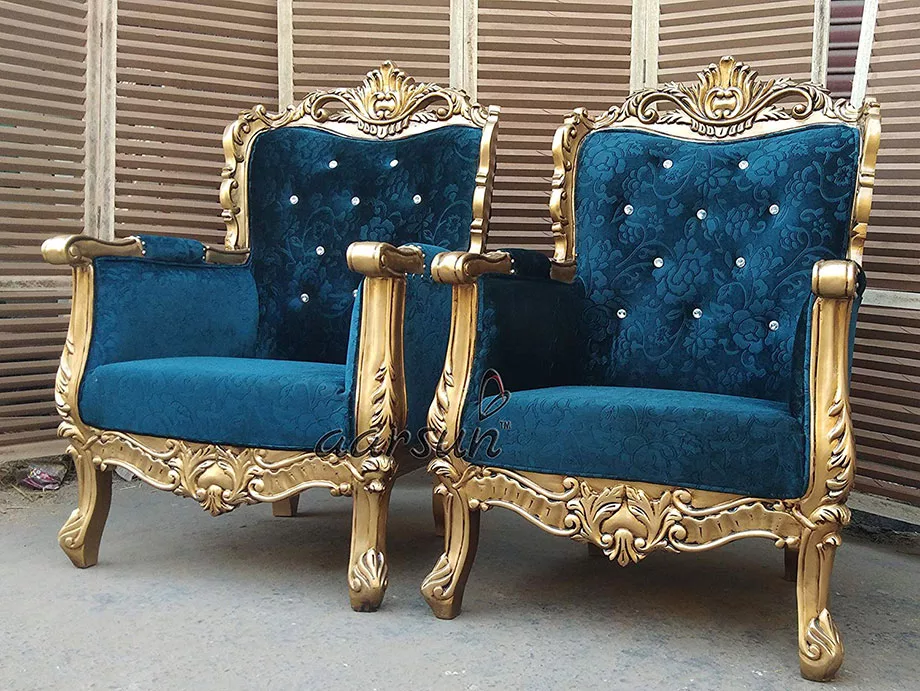 Antique Golden Sofa Chairs view 6