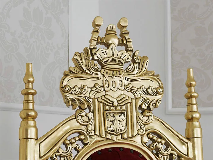 King Throne Chair with Golden Polish view 6
