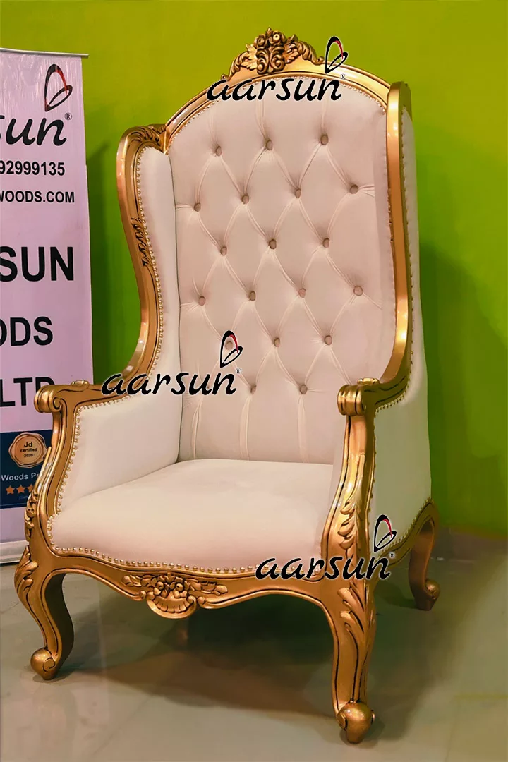 Royal Wingback Chair in Gold view 5