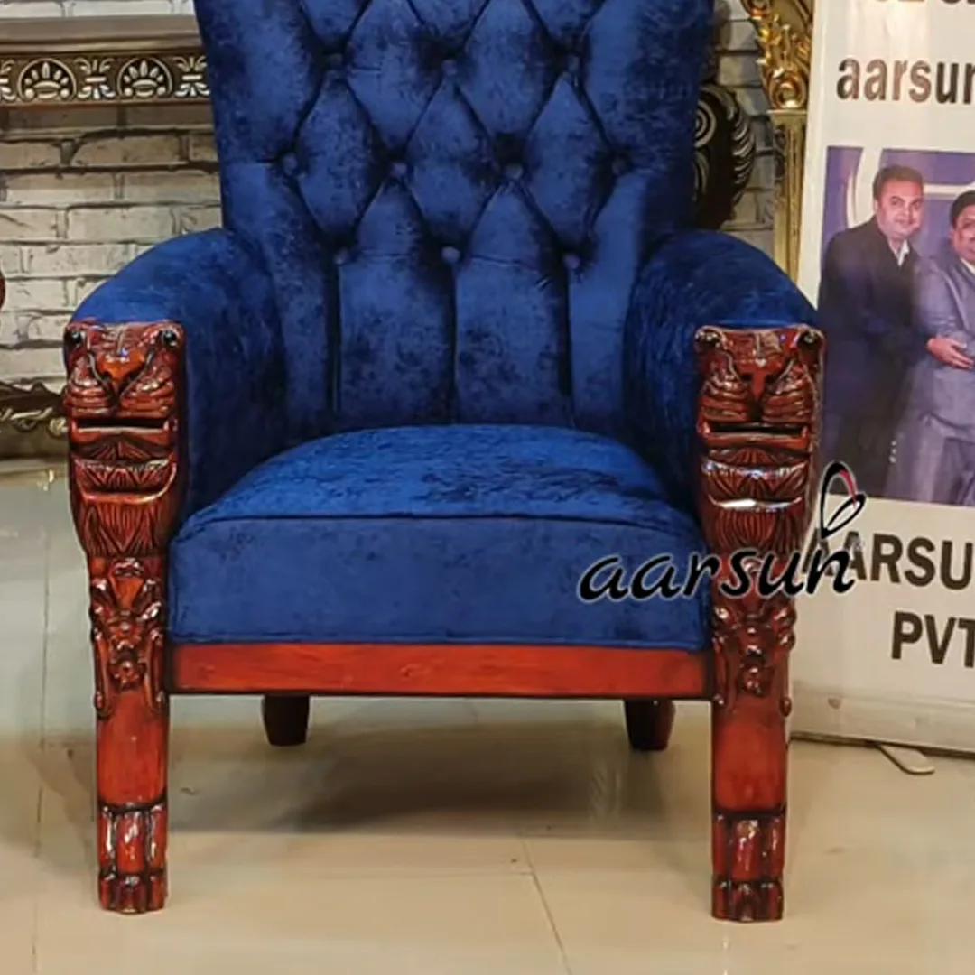 Wooden Boss Chair with King Wing High Back view 6